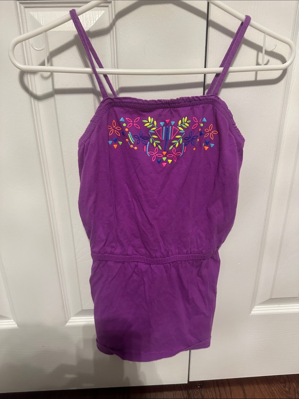 The Children's Place Purple Embroidered Heart Tank Top